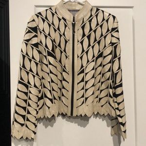 Leather and mesh blazer / jacket